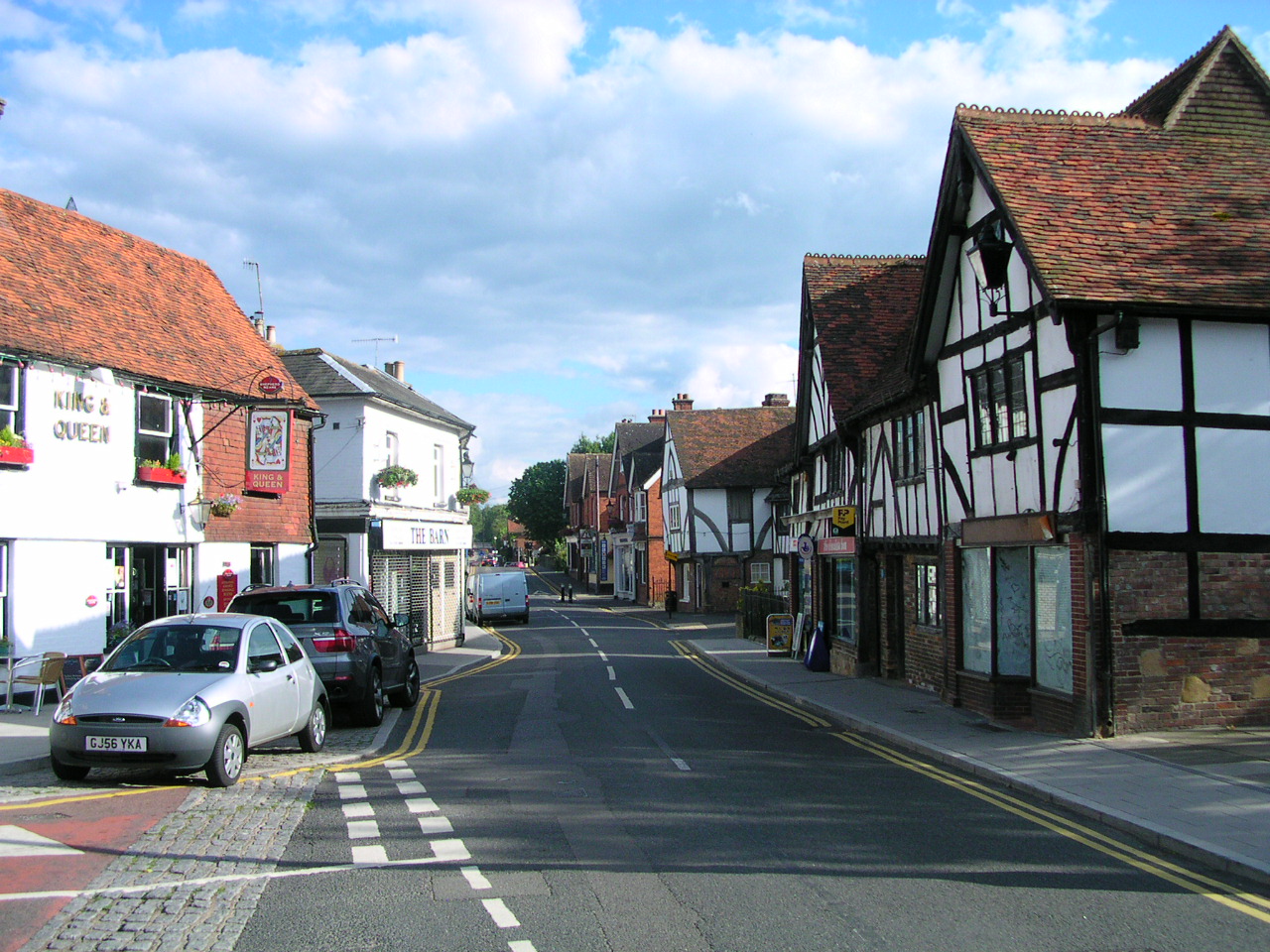 Edenbridge High Street and some of its quaint old buildings